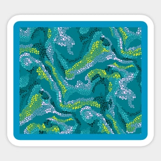 Pink and Teal Beach Waves Sticker